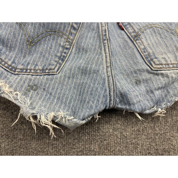 Levis 501 Shorts Womens 25 Button Fly Cutoff Frayed Hem Striped PC9 56327-0330 - Picture 7 of 9